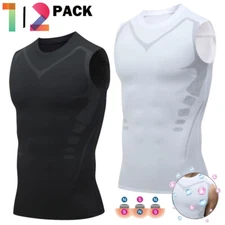 1/2 Pack Men Sport Vest Tight Tank Base Layer Sleeveless Compression Top Singlet