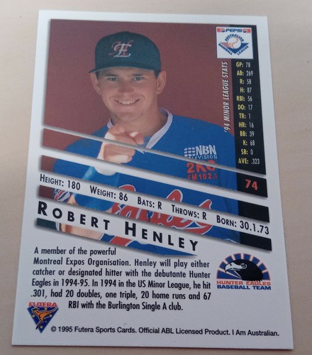 1995 Futera Aussie Baseball ABL - Waverley Reds, Hunter Eagles, Brisbane Bandits - Picture 37 of 55