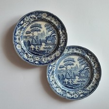 Piatti inglesi Middlesbrough con decoro "Wild Rose" - 1840 ca. (cod. 1506)