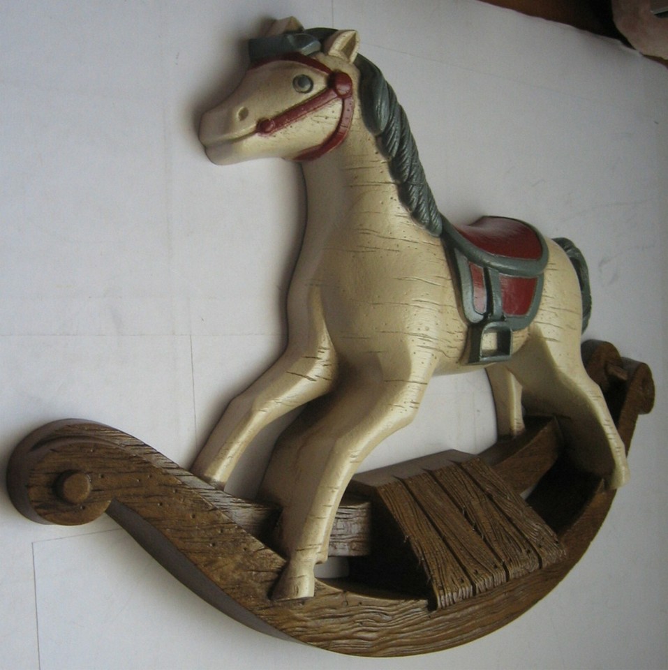Vintage Rocking Horse 3D Wall Plaque 1988 Burwood Products Made in USA