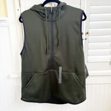 Under Armour Hunter Green 1/2 Zip Sleeveless Hoodie Women  s Size Large NEW