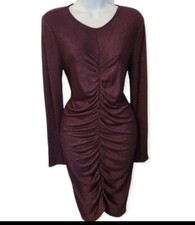 LEITH Bodycon Purple Stretch Soft Ruched Dress size Medium