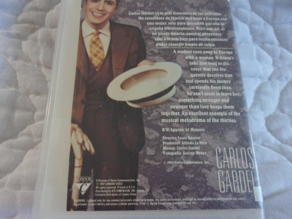 CUESTA ABAJO VHS CARLOS GARDEL MONA MARIS TANGO DANCE MUSICAL SPANISH ARGENTINA - Image 4 of 4