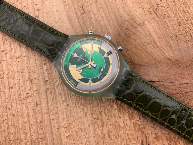 1994 Swiss Swatch Watch MIMETICA Chrono Chronograh Leather Band SCG401 for  sale online | eBay