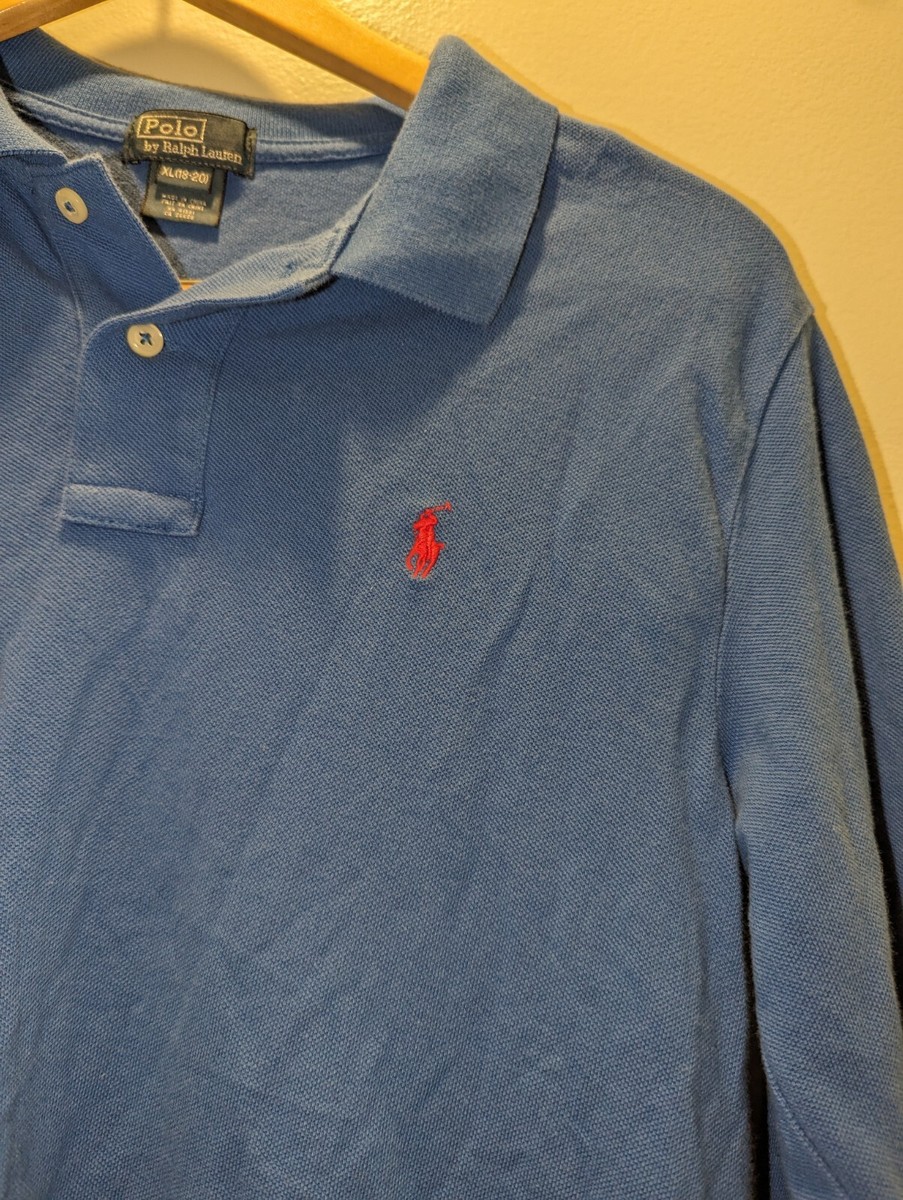 Vintage 90s Boys Polo Ralph Lauren LS XL Shirt Blue | eBay