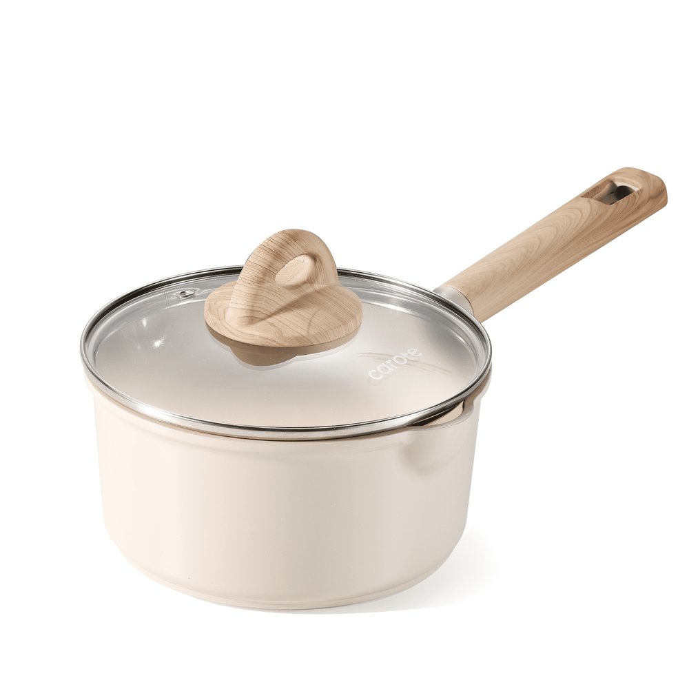 Ceramic Nonstick 2qt Sauce Pan with Lid 7 Inch Induction Skillet Pot