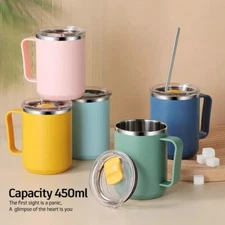 Coffee Mug Stainless Steel Double Wall Insulated Tumble Travel Mug Cup Lid 2023