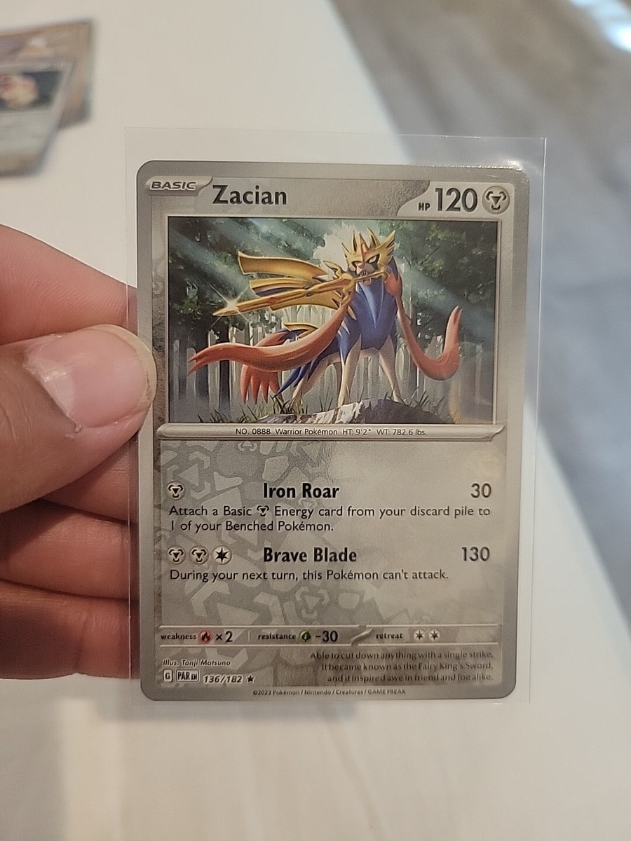 Zacian 136/182 Reverse Holo Rare Pokemon Paradox Rift NM | eBay