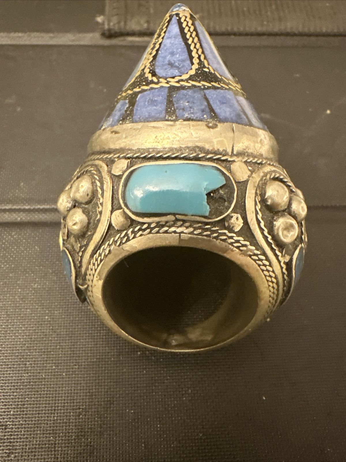 Beautiful Silver Plated Unique Ring With Turquois… - image 13