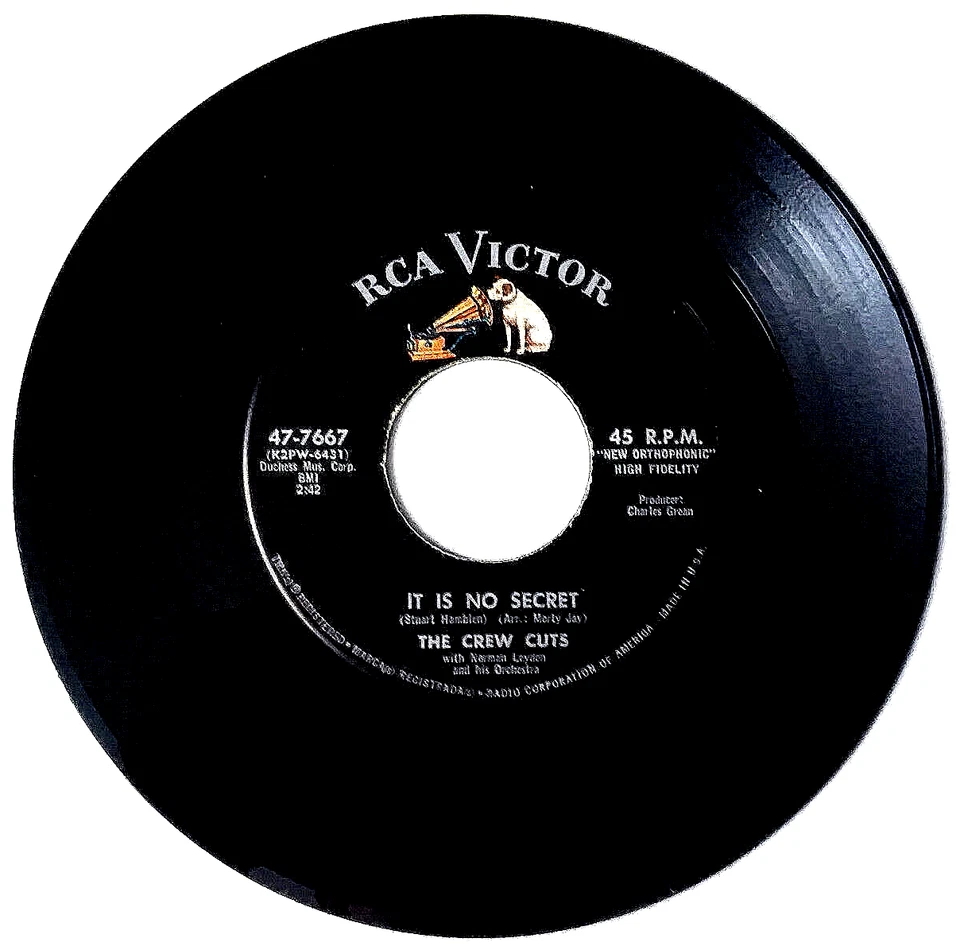THE CREW CUTS - It Is No Secret / No, No Nevermore - Vinyl  45rpm RCA  47-7667 Foto 3 de 4