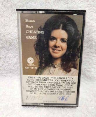 TESTED Susan Raye Cheating Game audio music cassette **BEGINNER'S LUCK**retro !!