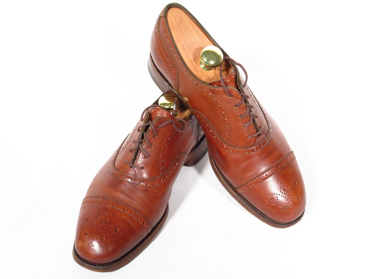 Sanders Brown Calfskin Moorgate Semi Brogue Oxford US 9 D Made in England