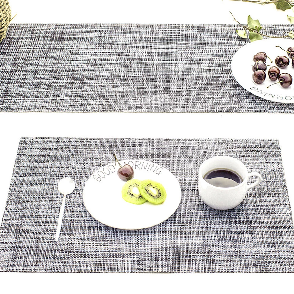 Rectangle Placemats Braided Thick Insulation Pad Tableware Kitchen Dining Mats - Image 4 of 4