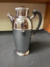 Krome Kraft Farber Bros NY Chrome Art Deco Style Cocktail Shaker Pitcher 10.75"