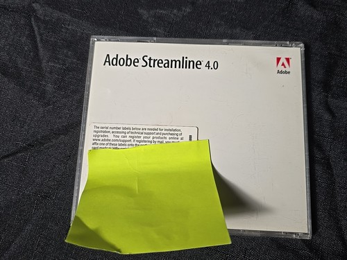 ADOBE STREAMLINE 4.0 CD FOR WINDOWS WITH SERIAL NUMBER LINE TRACING PROGRAM 2001 - Picture 2 of 5