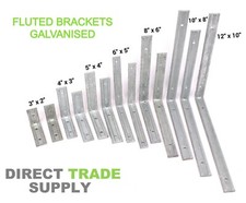 Fluted Angle Brackets Heavy Duty Galvanised Shelving Shed Garage Various Sizes