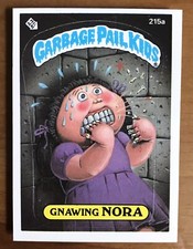 '86 Topps Garbage Pail Kid - Series 6 - Card #215a - GNAWING NORA - NRMT