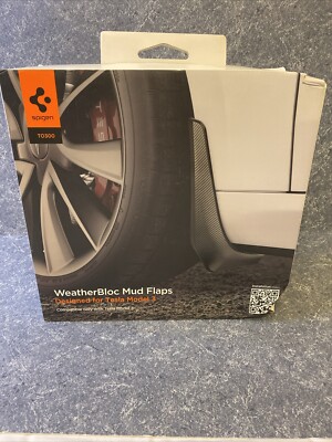 For Tesla Model 3 2023 WeatherBloc Mud Flaps Carbon Edition | Spigen [TO300]