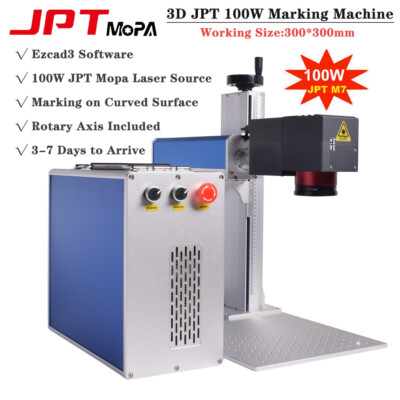 【IN DE】 3D 100W JPT MOPA M7 Fiber Laser Engraver Laser Marking Machine EZCAD3.0 