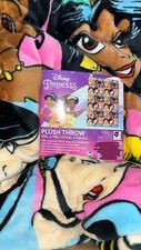 DISNEY PRINCESS ALL OVER PRINT Plush Throw Blanket: 50  x70  NEW