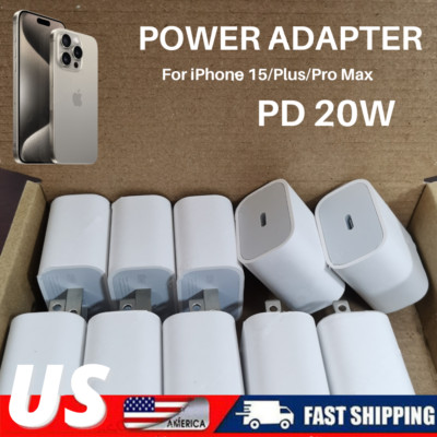 20W USB-C Fast Charger Power Adapter Block For iPhone 15/Plus / 15 Pro Max Lot