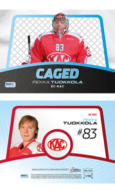 EBEL 2015/16 Caged Pekka Tuokkola Sonderkarte Playercard KAC Bozen Finland
