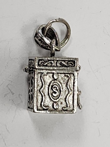 925 Sterling Silver Secret / Prayer Box Dangle Pendant or Charm - Picture 2 of 8