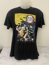 DEMON SLAYER ANIME Short Sleeve T-Shirt Mens L Black Official Tee Demonslayer F1