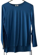 Sweaty Betty Women's XS Long Sleeve Open Tie Side Dark Teal Active Top