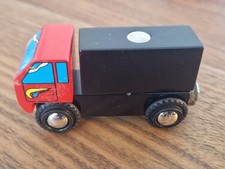 Brio Lorry (red with black wooden magnetic load ideal for uses with Brio cranes)