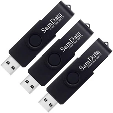 USB Flash Drive 8GB 3 Pack 2.0 Thumb Swivel Memory Stick 8GB-3Pack 