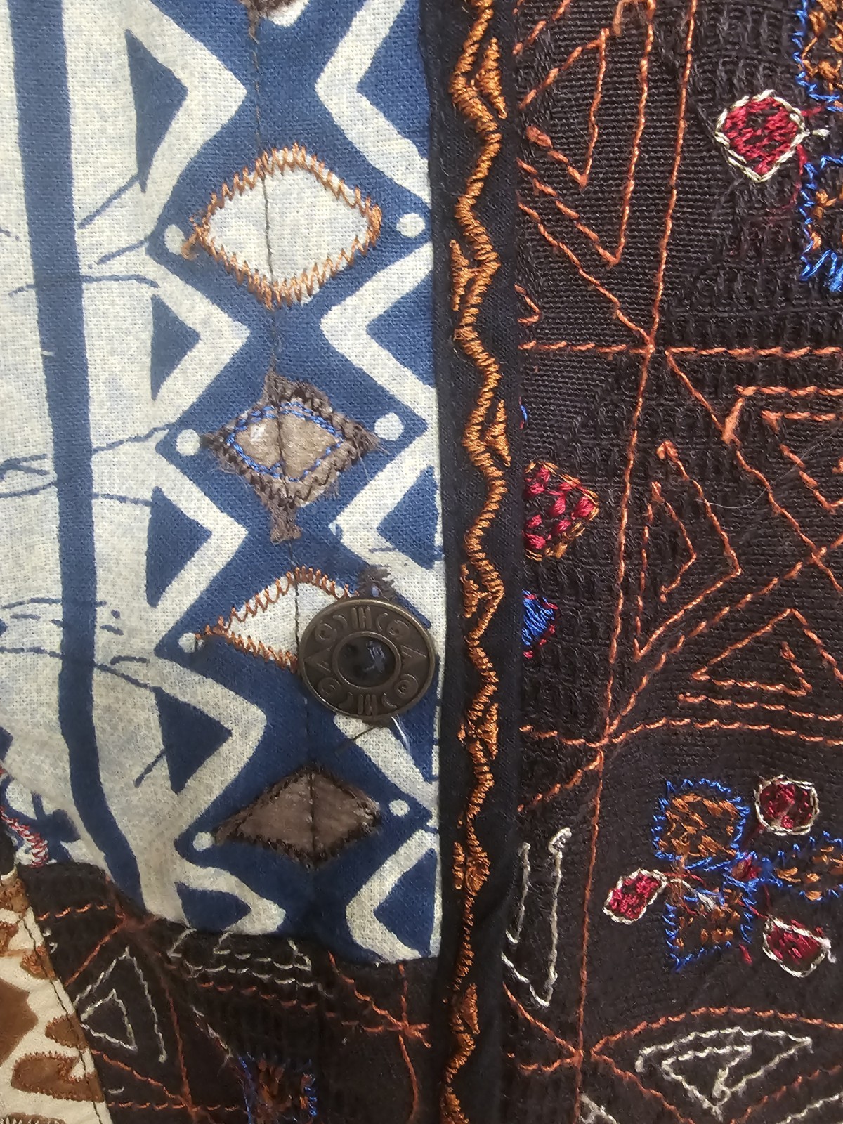 Chico's Jacket Patchwork Embroidered Artsy Grunge… - image 5