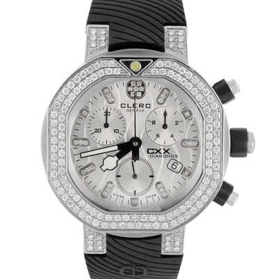 Clerc Geneve CXX Scuba DIAMONDS Chronograph Steel Silver 42mm CXXDSN115Q Watch