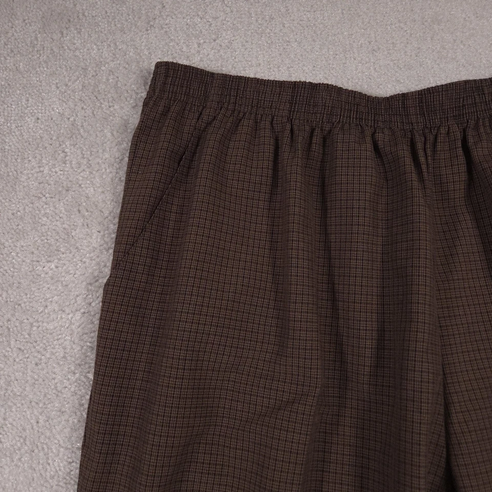 Briggs Pants Womens 24W Plaid Pull On Elastic Waist Plus Size Polyester Rayon - Image 4 of 4