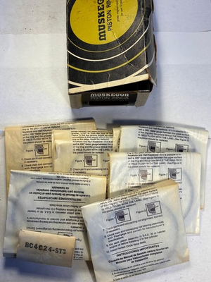 #ad 1963 2002 GM 230 6 cylinder piston rings set Muskegon BC4924 STD $40.00