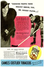 🏒 Vintage Camel Ads 1933 Hockey Poster - 24x36” - Mid-century Modern 💎 200GSM