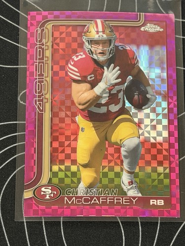 Topps Chrome 2025 Christian McCaffrey 49ers #263 Pink X-Fractor Parallel