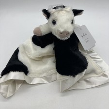 New Black White Cow Baby Blanket Soft Plush Security Lovey NWT Gift