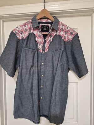 Rock Roll n Soul Short Sleeve Snap Button Shirt Men's Size XXL