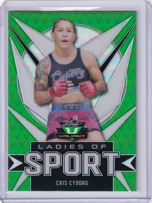 2021 Leaf Valiant Ladies of Sport #LS-02 Cris Cyborg Green Refractor SP