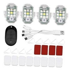 4 PCS Wireless Strobe LED Lights, Waterproof RGB Emergency Warning Light 4pcs
