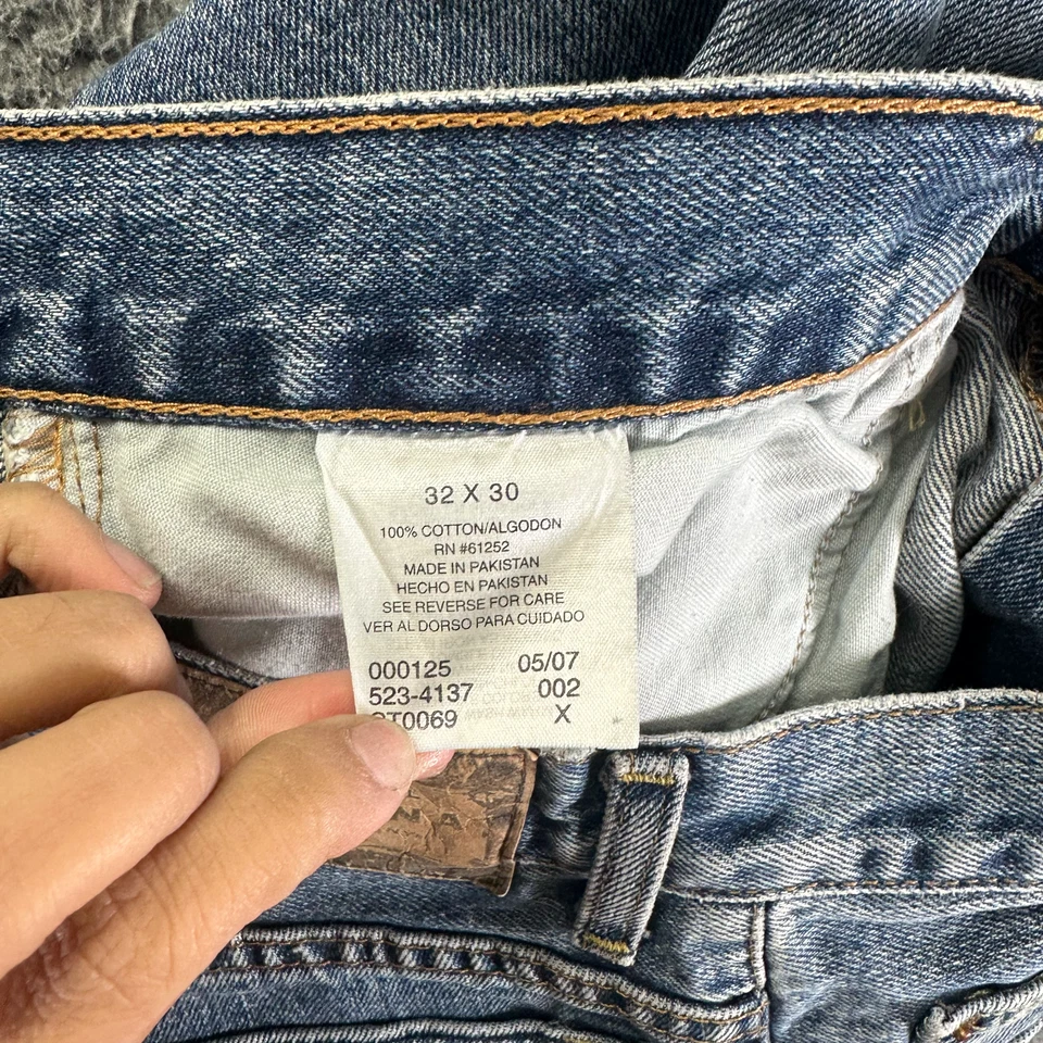 Vintage Arizona Jeans Mens 32x30 Blue Denim Cotton Boot Cut Light Wash Workwear - Image 4 of 4