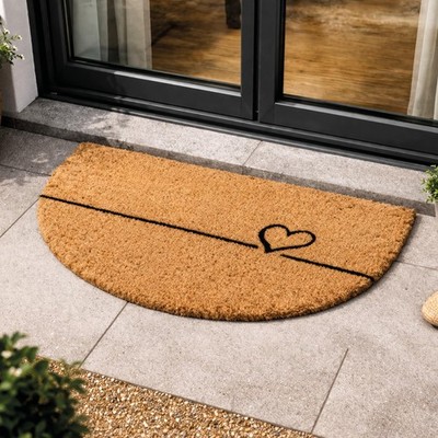 Fußmatte Coco Herz Linien halbrund Reinigungsweg 40x60 cm Paillasso...