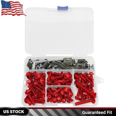 155PCS Fairing Bolts Kit Bodywork Screws For Yamaha YZF R1 98-21 YZF R6 Red