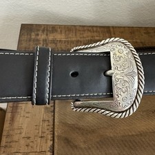 Nocona Top Hand Lace Edge Concho Western Size 48 Belt Black N2475601