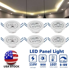 9W 12W 15W Dimmable Recessed LED Ceiling Down Light Spotlight Lamp Round Silver