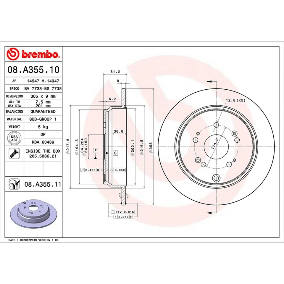 Kit de pastillas de freno rotores de freno delanteros traseros OE Brembo para Honda CR-V 2007-2011 Foto 4 de 4