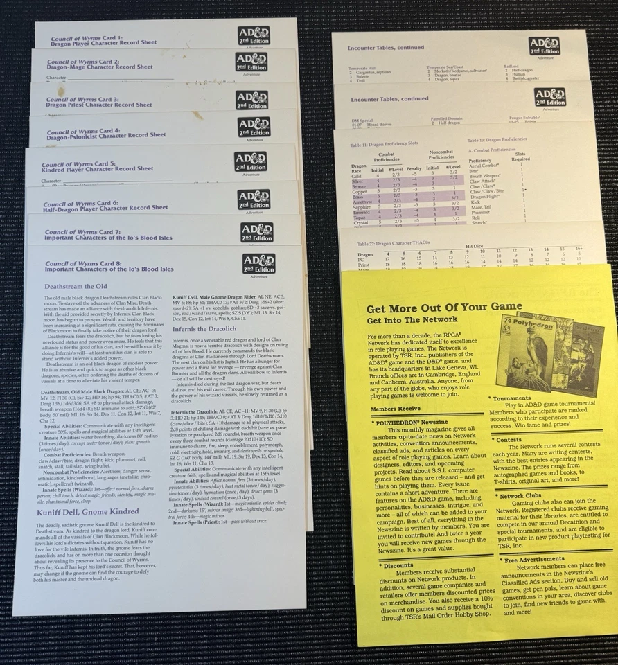 Advanced Dungeons And Dragons Council of Wyrms conjunto en caja incompleto con mapa adicional Foto 3 de 4