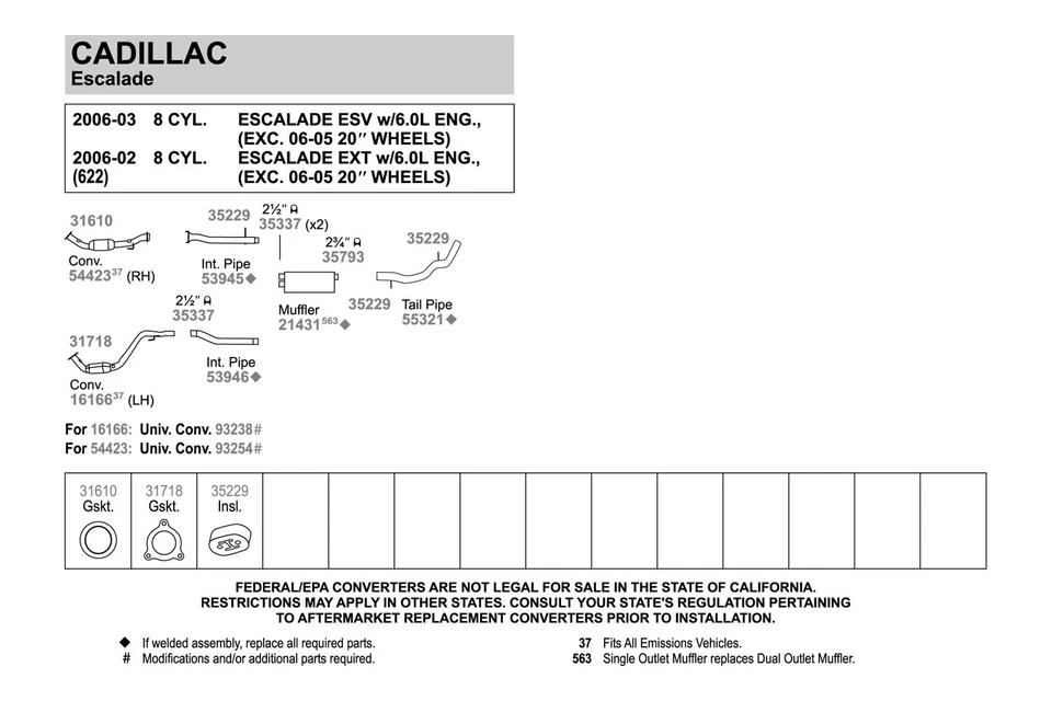 For Cadillac Escalade 02-06 Exhaust Muffler Quiet-Flow Stainless Steel Oval Foto 4 de 4