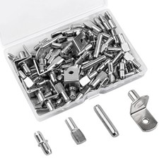 104 Pcs Shelf Pegs Kit Upgraded Shelf Pins 4 Styles 5mm 1/4inch Nickel Shelf